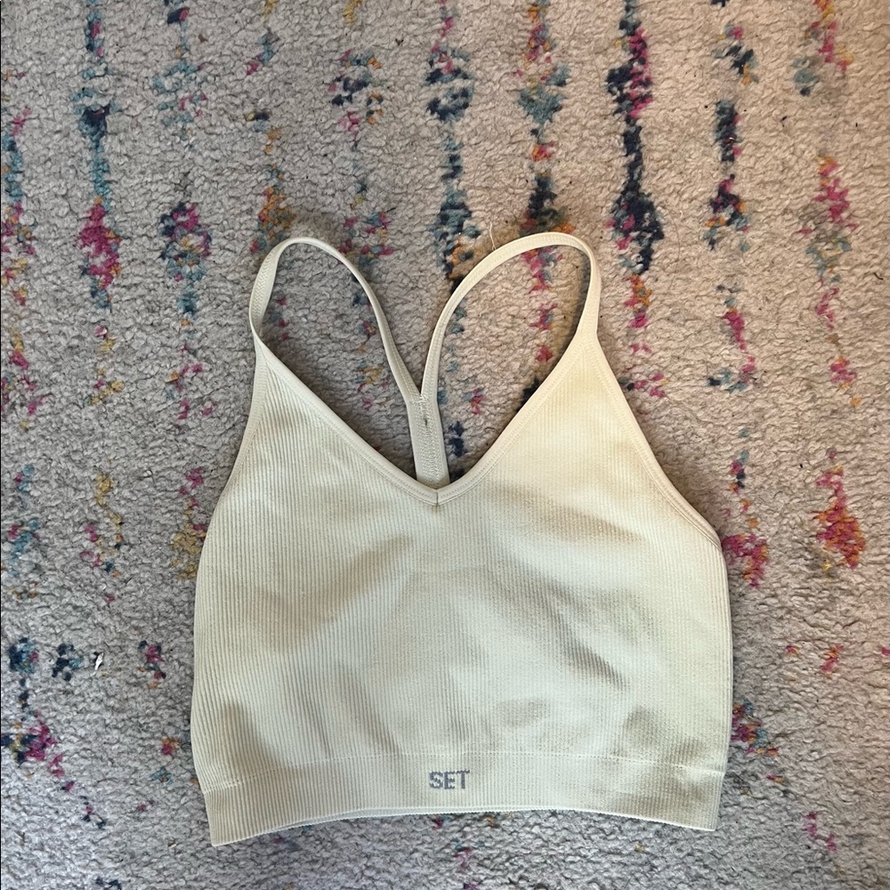 SET ACTIVE SCULPTFLEX® RIBBED V - OAT MILK NWT